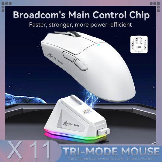 Souris Gaming Attack Shark X11 - Station de Charge RGB
