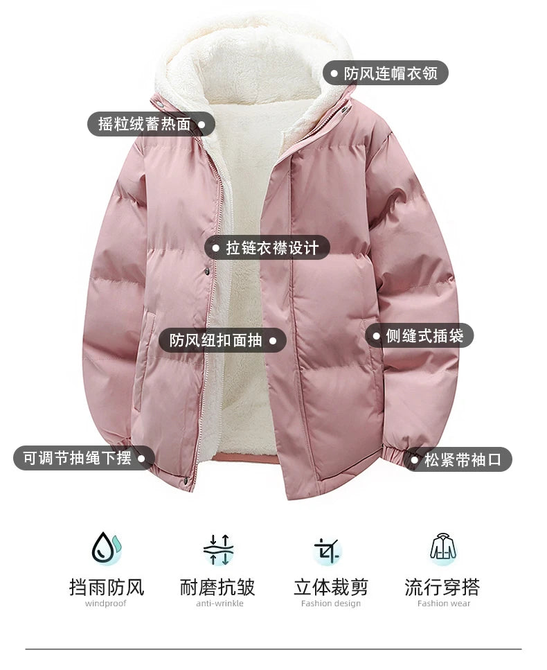 Parka Homme Agneau Fleece Faux 2 Pieces