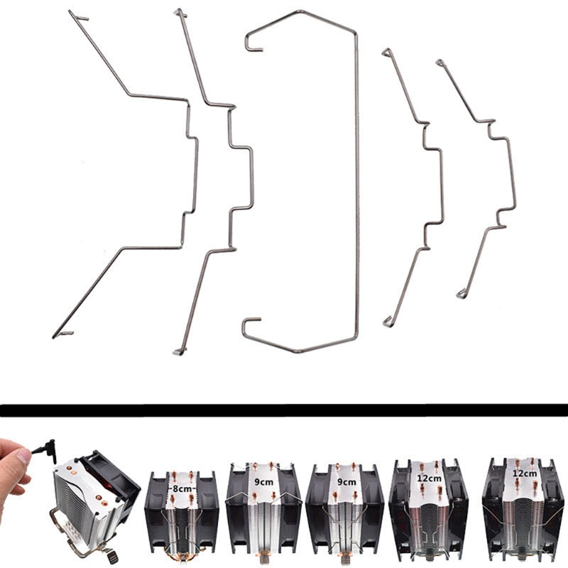Computer CPU Cooling Fan Clips Stainless Steel Wire Fastener Buckle Bracket