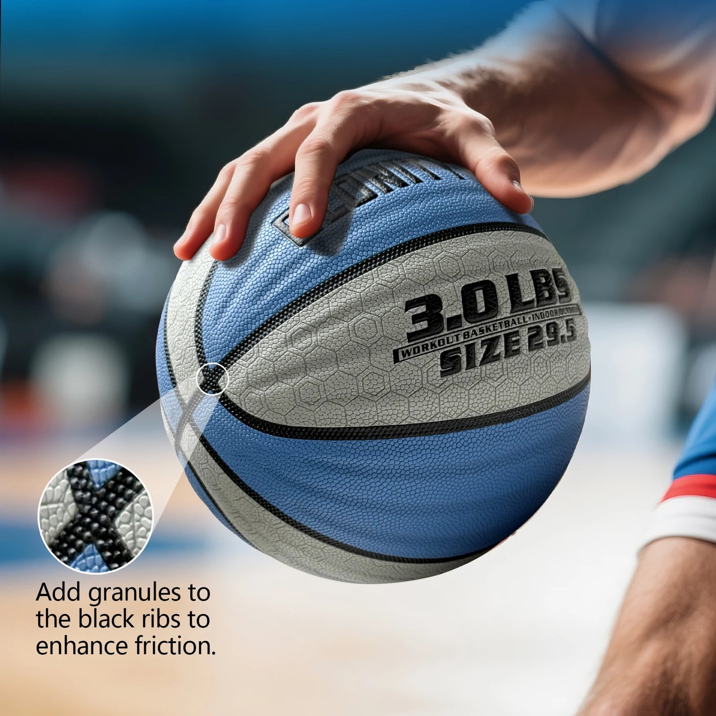 Weighted Training Basketball 3LBS/2.2LBS,Official Size 6/7 Wear-resistant Heavy Ball For Handling Dribbling&Passing,Rebounding