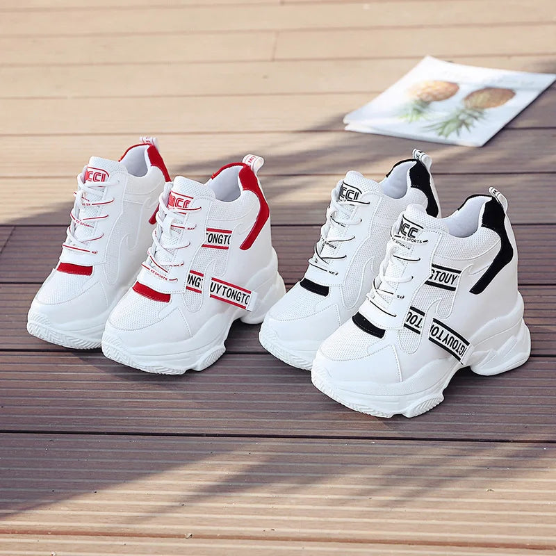 Hot Sales Trendy Shoes Women High Top Sneakers Women Platform Ankle Boots Basket Femme Chaussures Femmes Height Increase Sneaker