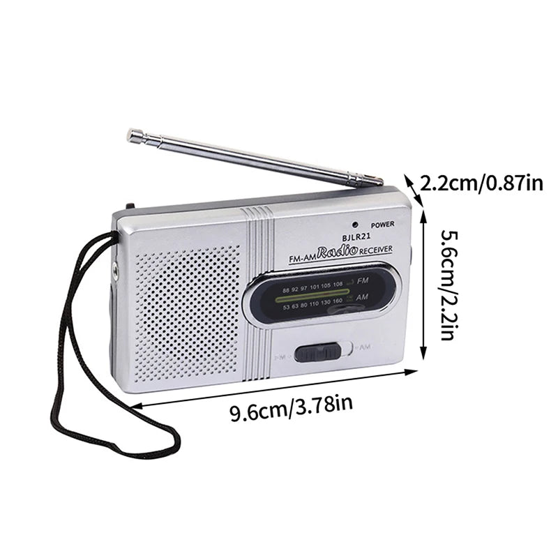 【TO】1PC Portable Mini Radio Handheld Dual Band SW/AM/FM Music Player Speaker with Telescopic Antenna Indoor/Outdoor Radio Stereo