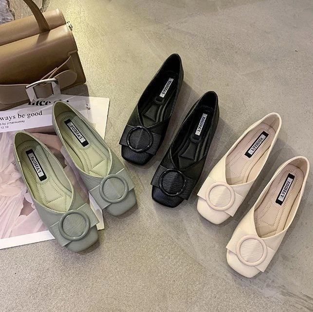 Shoes For Woman 2025 Flat Flats Women's Summer Footwear Low Heel Elegant Pointed Toe White On Promotion 39 Social Chic Point Hot