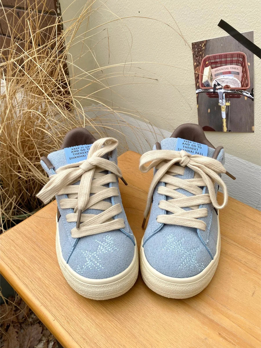 Women's Shoes 2025 Spring New Platforms Sneakers Breathable White Shoes Comfortable Casual Flats Non Slip Vulcanized Shoes