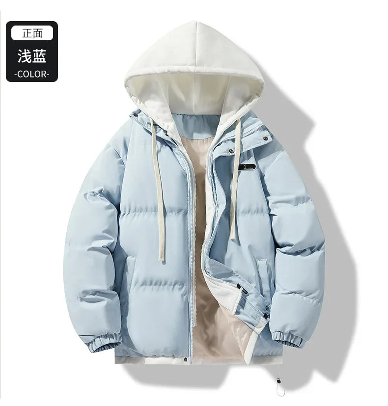 Manteau Faux 2 Pieces Homme Hiver Hood