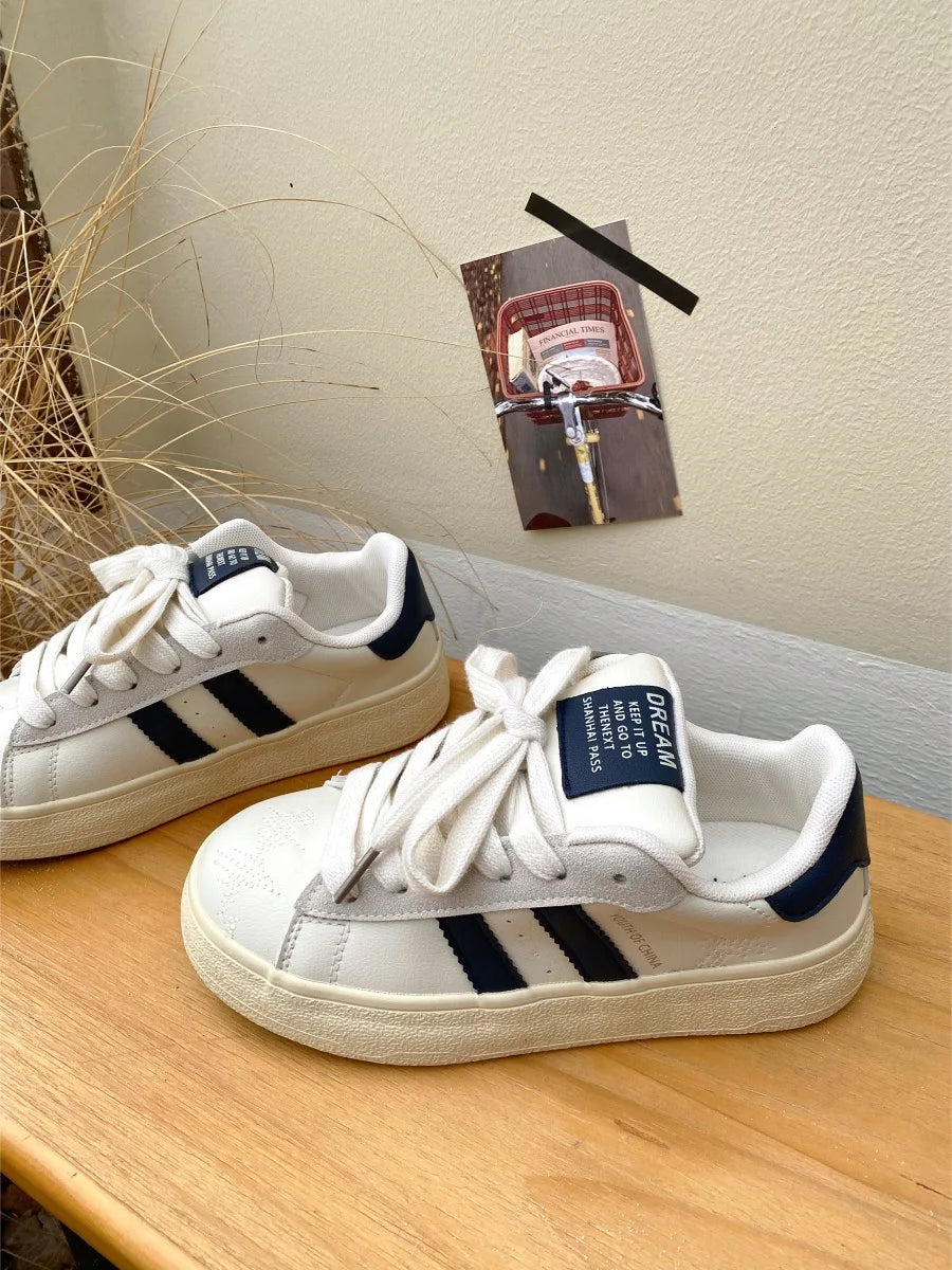 Women's Shoes 2025 Spring New Platforms Sneakers Breathable White Shoes Comfortable Casual Flats Non Slip Vulcanized Shoes