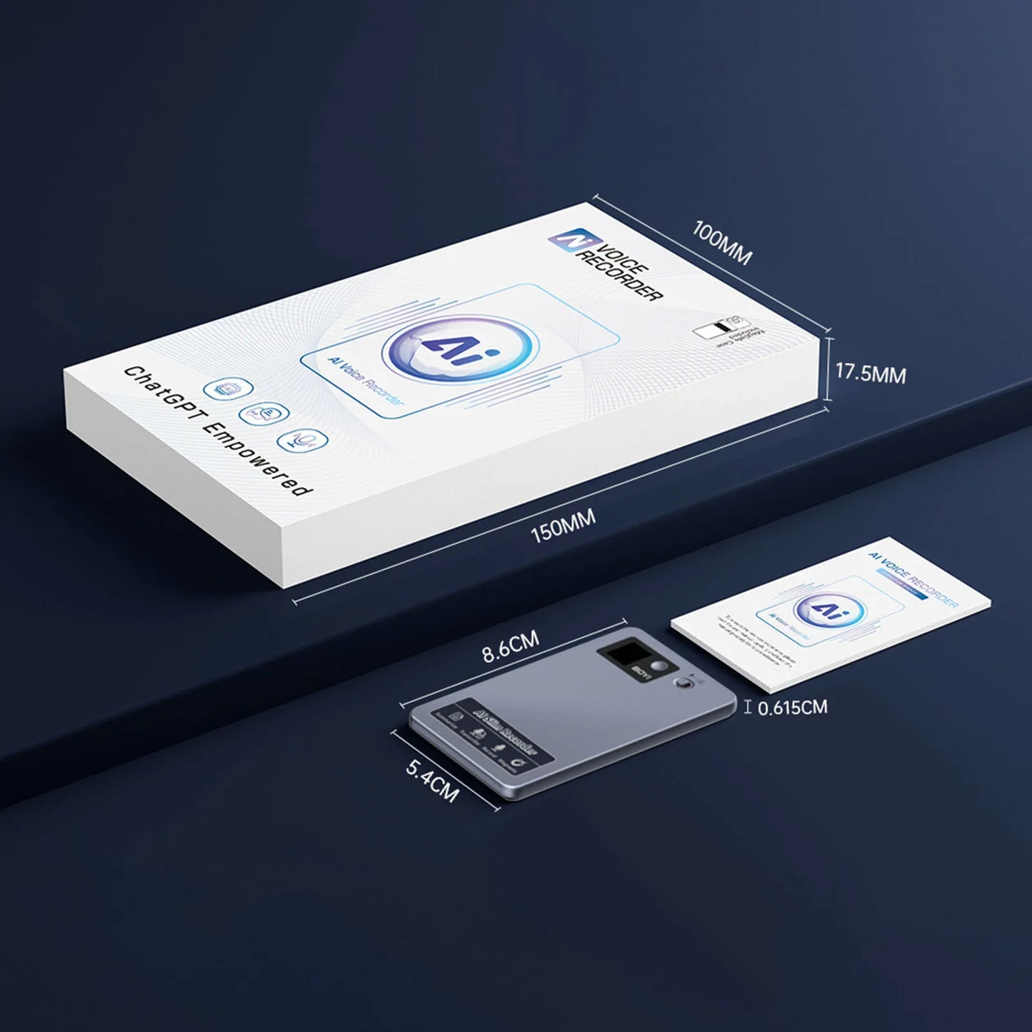 Audio Recorder with Real-Time Transcription & Translation Audio Recording Device App Control for Lectures Meetings Interviews