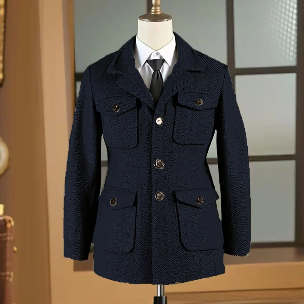 Veste Chasse British Tweed Multi-Poches