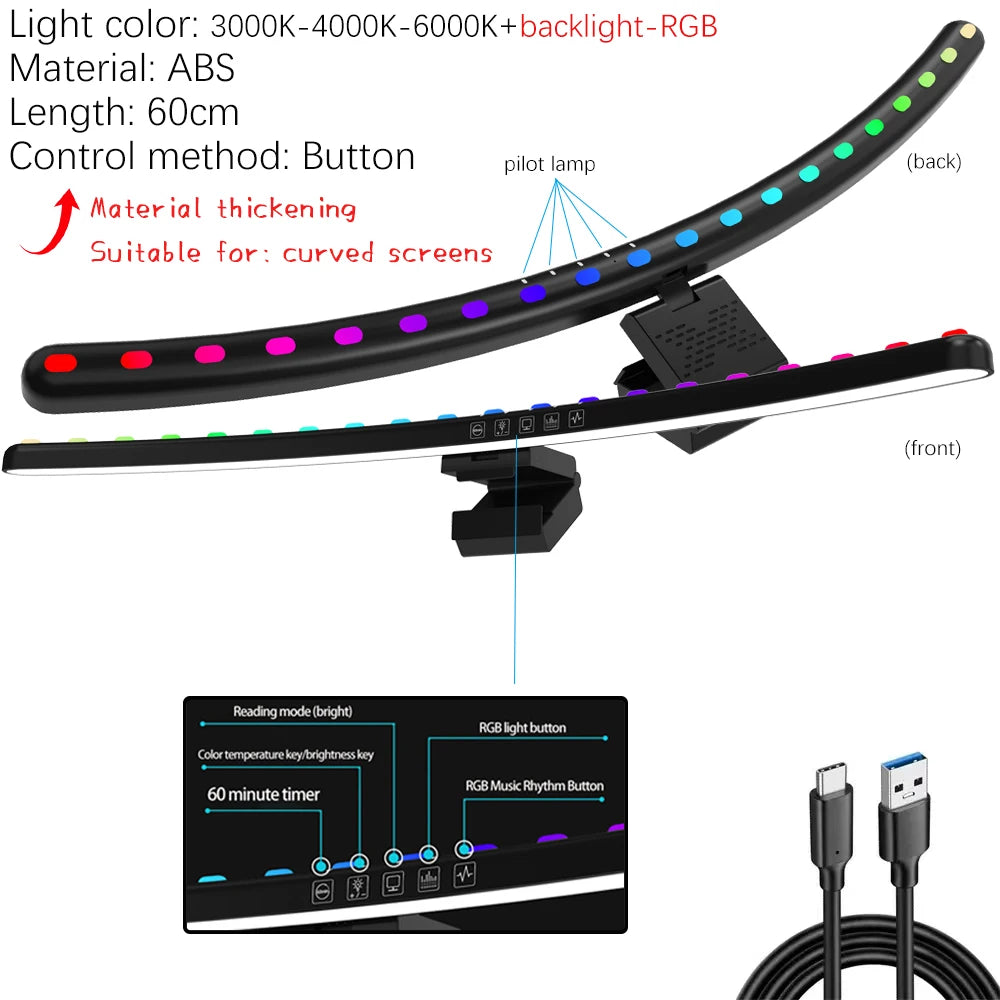 Barre Lumineuse Moniteur PC RGB Protection Yeux