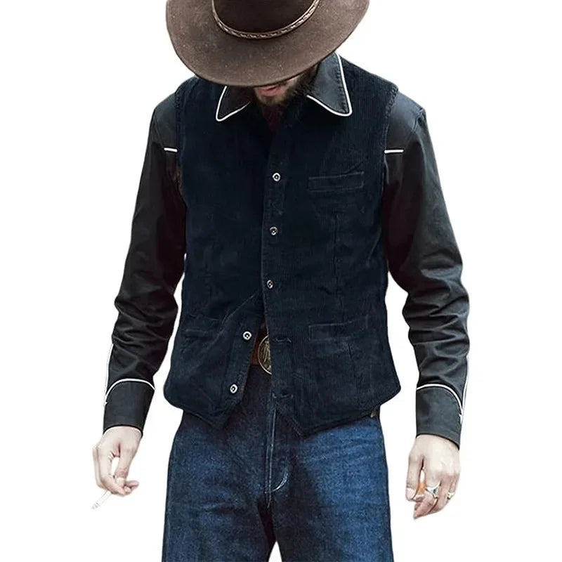 2026 Men's Retro Vest British Style Workwear Corduroy Vestes Casual Coat Single Breasted Sleeveless Jacket for Men Formal Vest