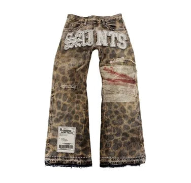 Jean Imprime Leopard Retro American