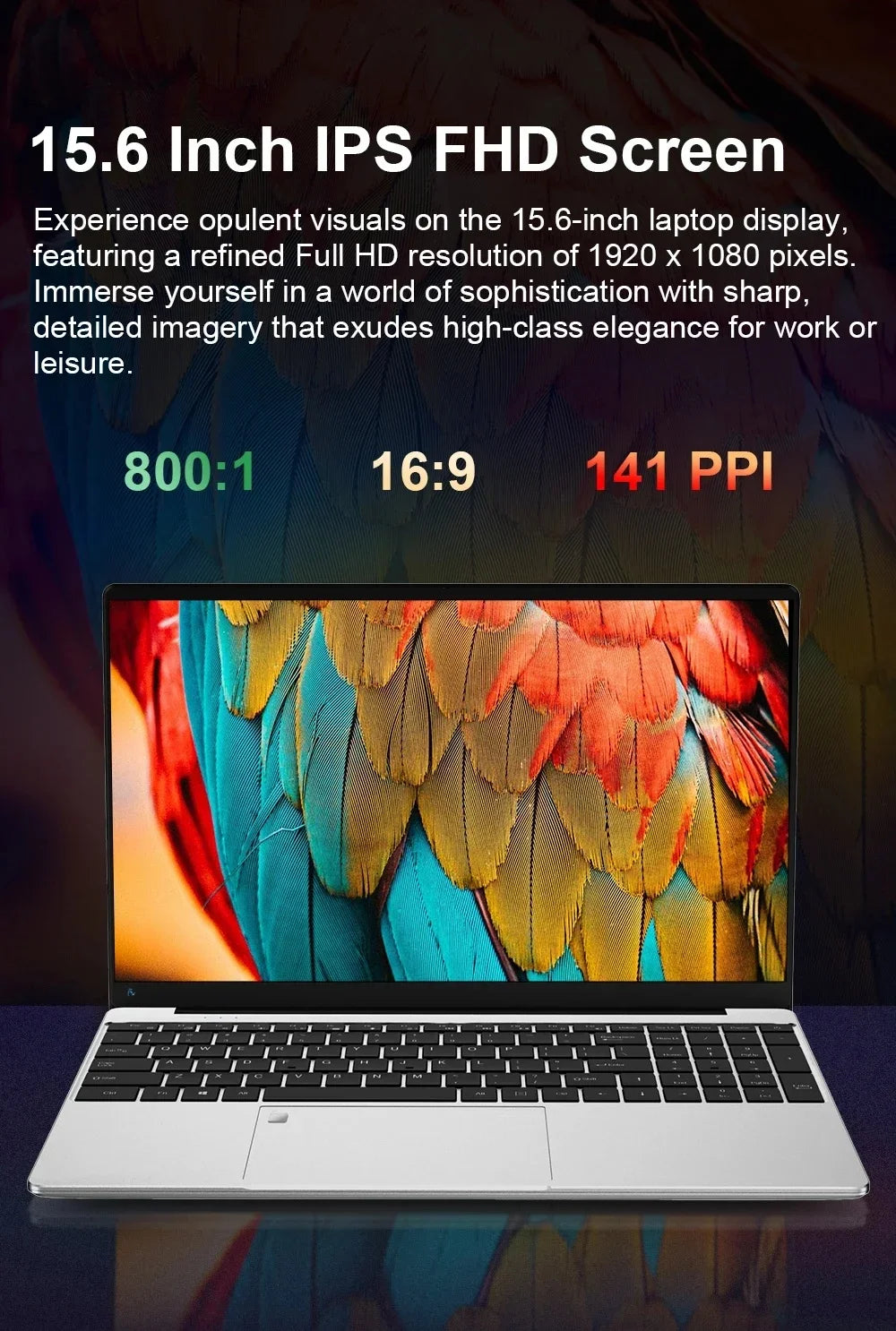Windows 11 Pro 15.6" Laptop Computer Intel Celeron N4000 16GB DDR 1TB SSD Laptops Office Computer PC Fingerprint Unlock Notebook
