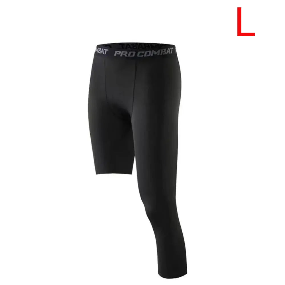 One Leg Basketball Tights Sports Tights Breathable Single Leg Basketball Leggings Quick Drying Sweat Wicking