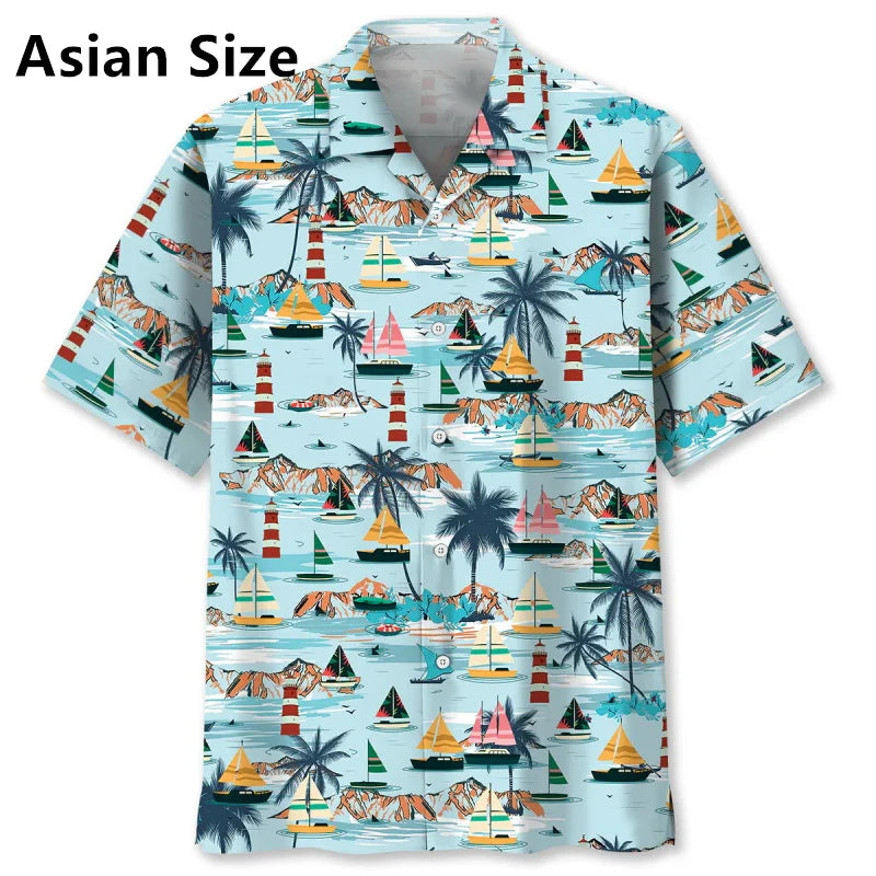 Chemise MC Hawaiian Voilier Floral