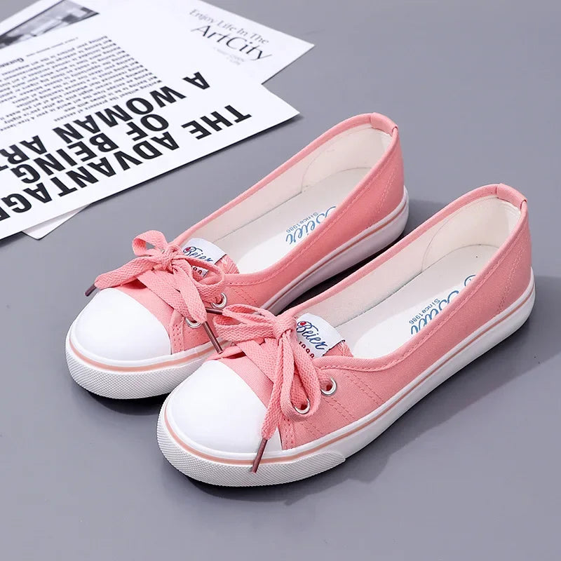 2023Sneakers Shoes for Women Zapatillas Mujer Solid Sapatilha Feminina Zapatilla Tenis Feminino Lace-up White Chaussures Plates