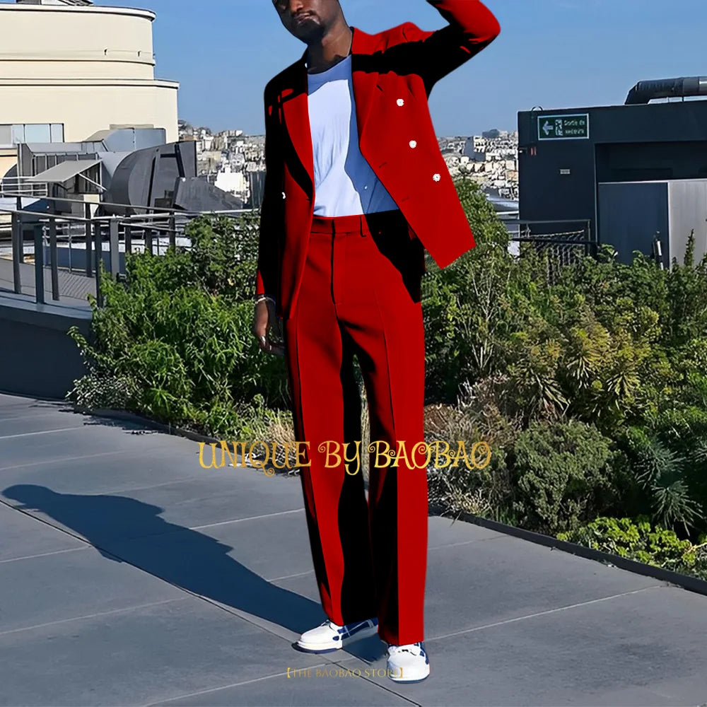 Costume 2 Pieces Bleu Croise Mariage