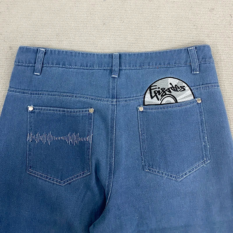 Pantalon Streetwear Brodé Couple Automne