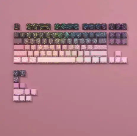 Set de Touches PBT "Neon Glow" - Gravure Latérale