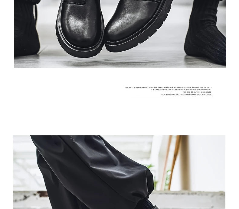 2025 Spring New Chelsea Men's Boots Platform Elevating Shoes, Men's Anti-slip Wear-resistant Outdoor Boots