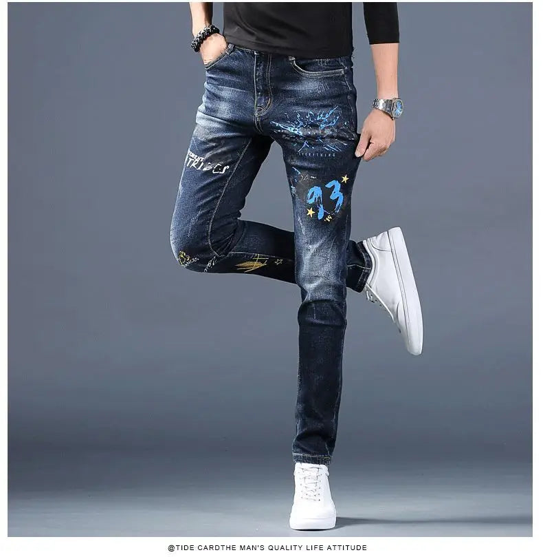 Jean Brode Patches Harajuku Slim Korean