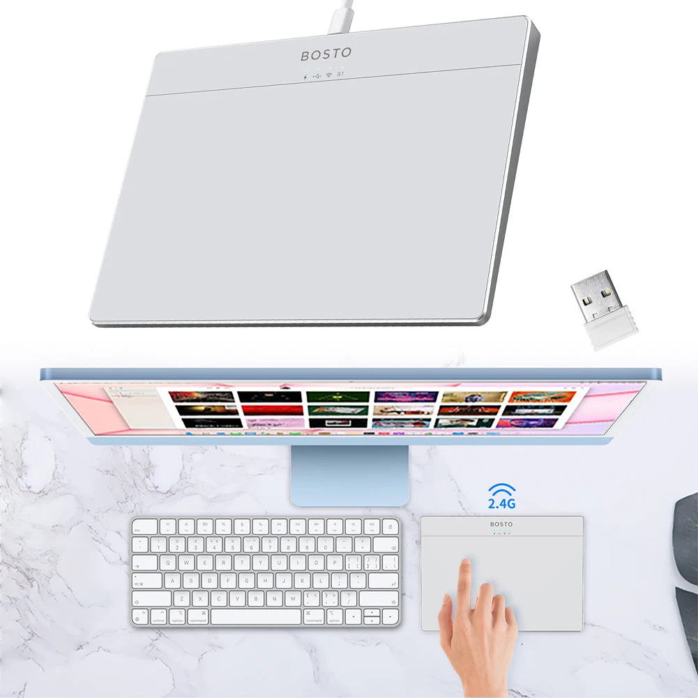 Portable Track Pad Multi-Gesture USB Touchpad Mouse Type-C Rechargeable Ergonomic Trackpad Mouse for Computer Notebook PC Laptop