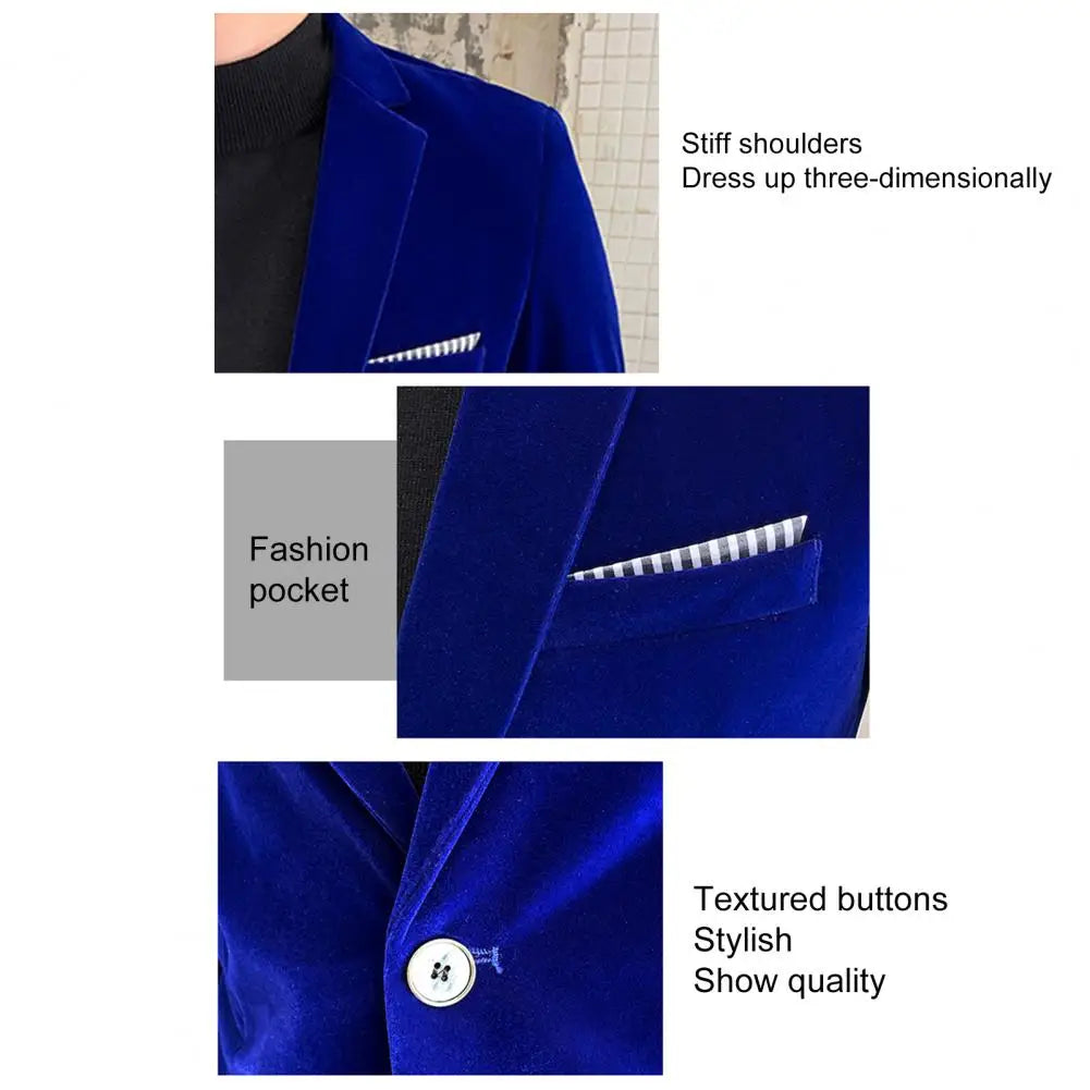 Blazer Velours Slim Homme Elegant