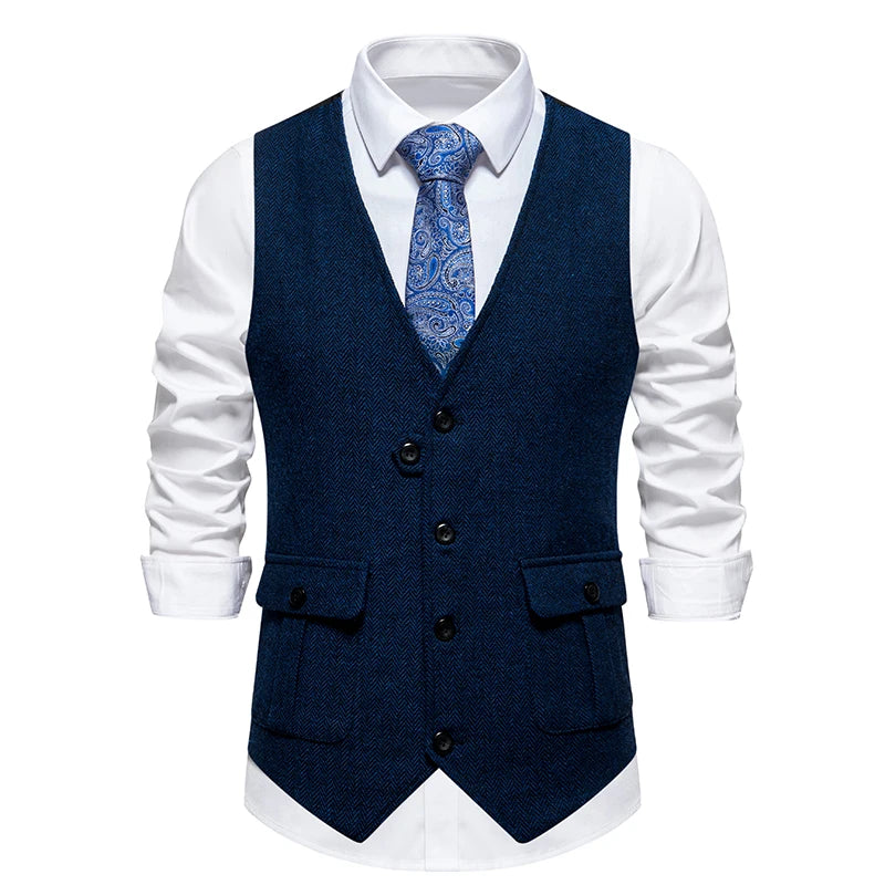 Gilet Tweed Herringbone British Gentleman