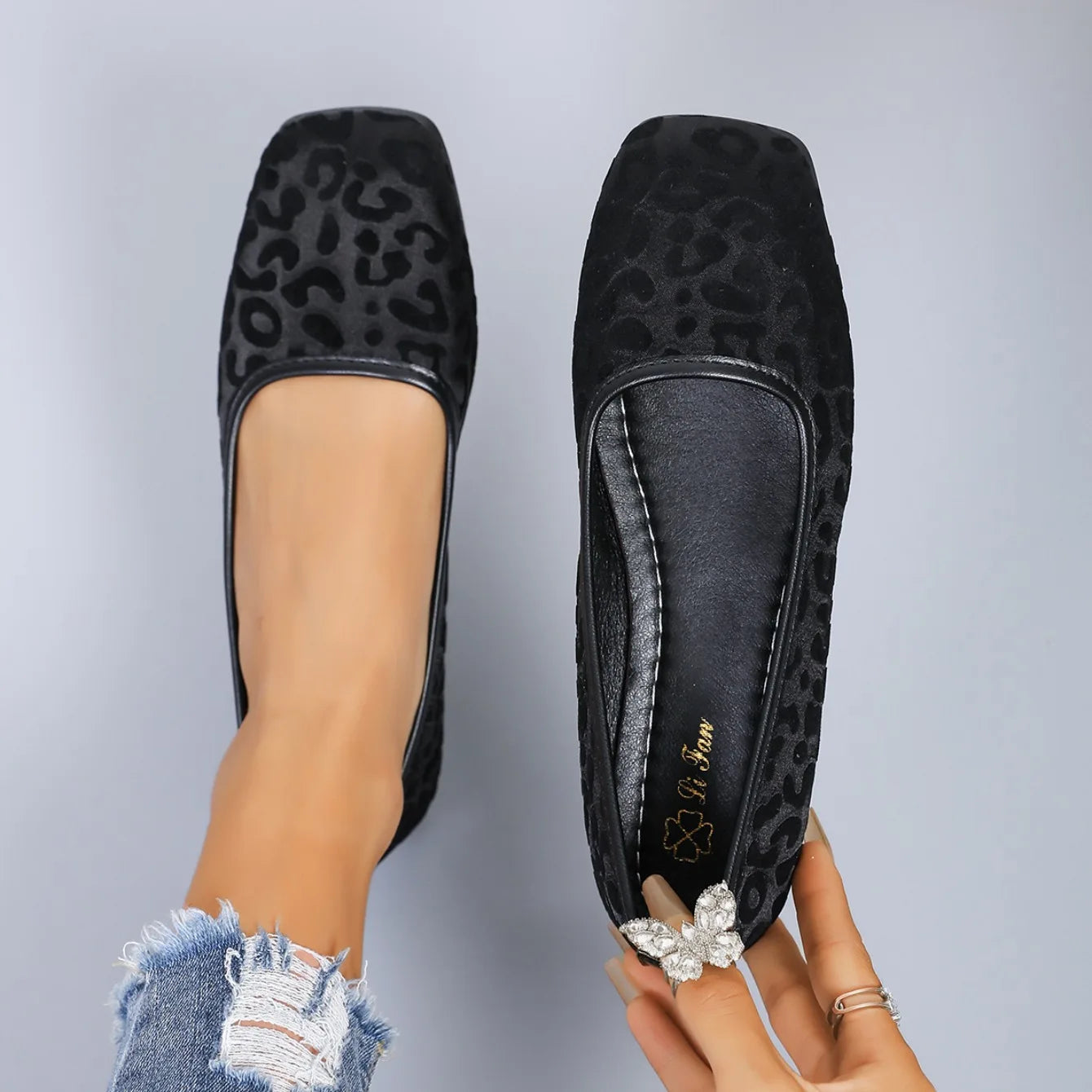 2026 Women Flats Spring Autumn New Fashion Square Toe Shoes Casual Breathable Loafers Female Comfortable Soft Soled Sneakers