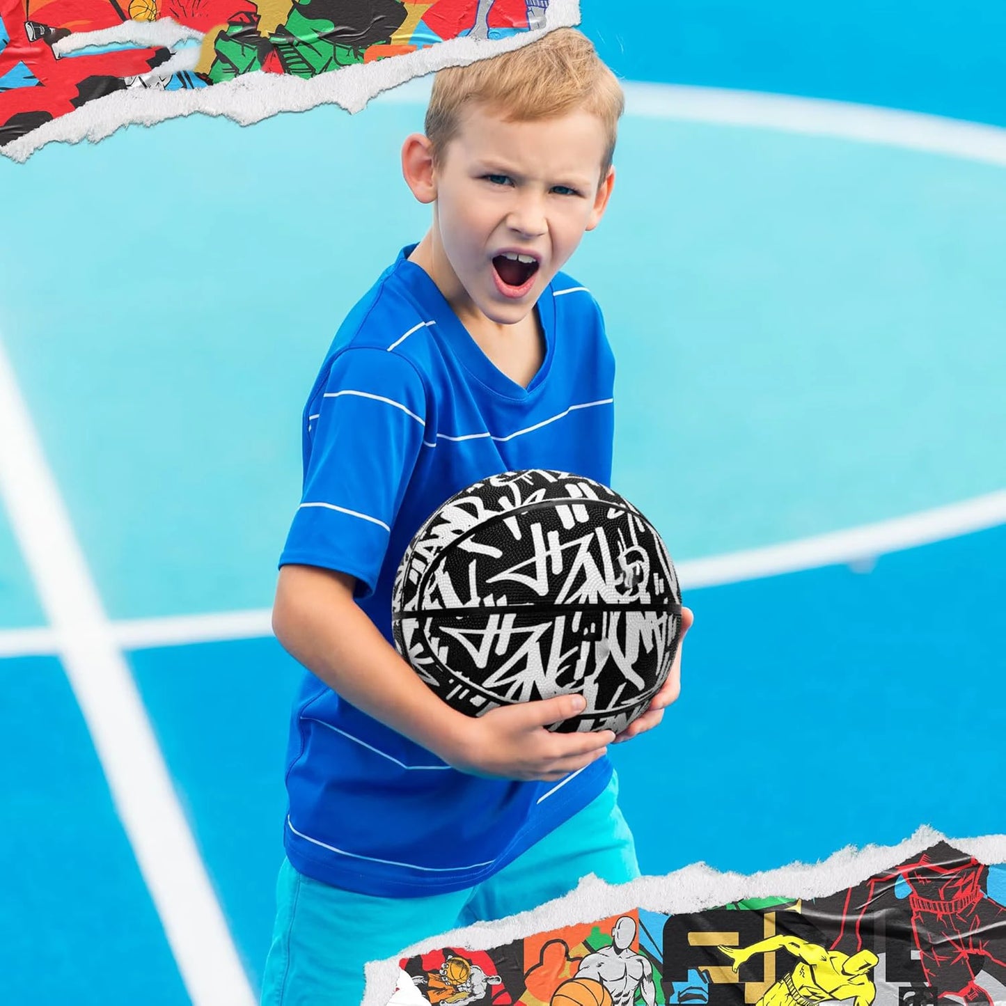 Ballon de Basket "Midnight Teal" - Grip Ciment & Parquet