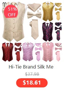 Gilet Cravate Hi-Tie Soie 4 Pieces