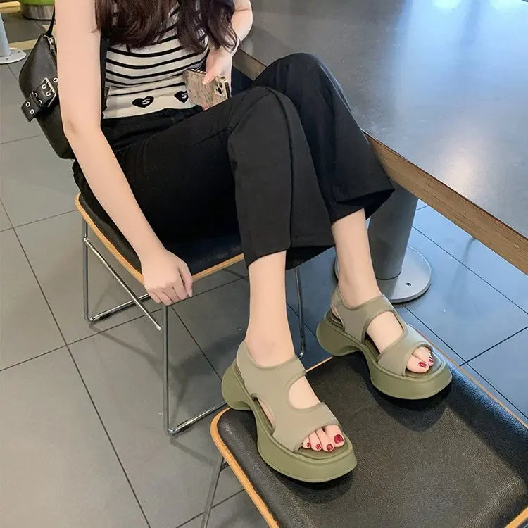 Compensées pour Femme Chaussures à Semelles, Sandales de dehors à Semelle Souple, Marche en Plein Air, à la Mode