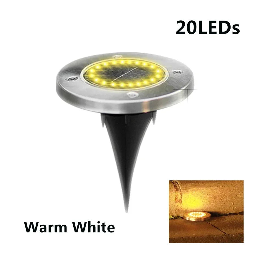 Lampe Solaire Disque LED Extérieur Jardin