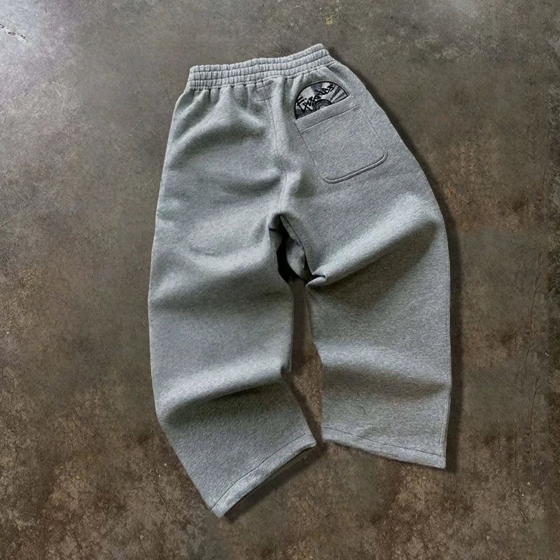 Pantalon Streetwear Brodé Couple Automne
