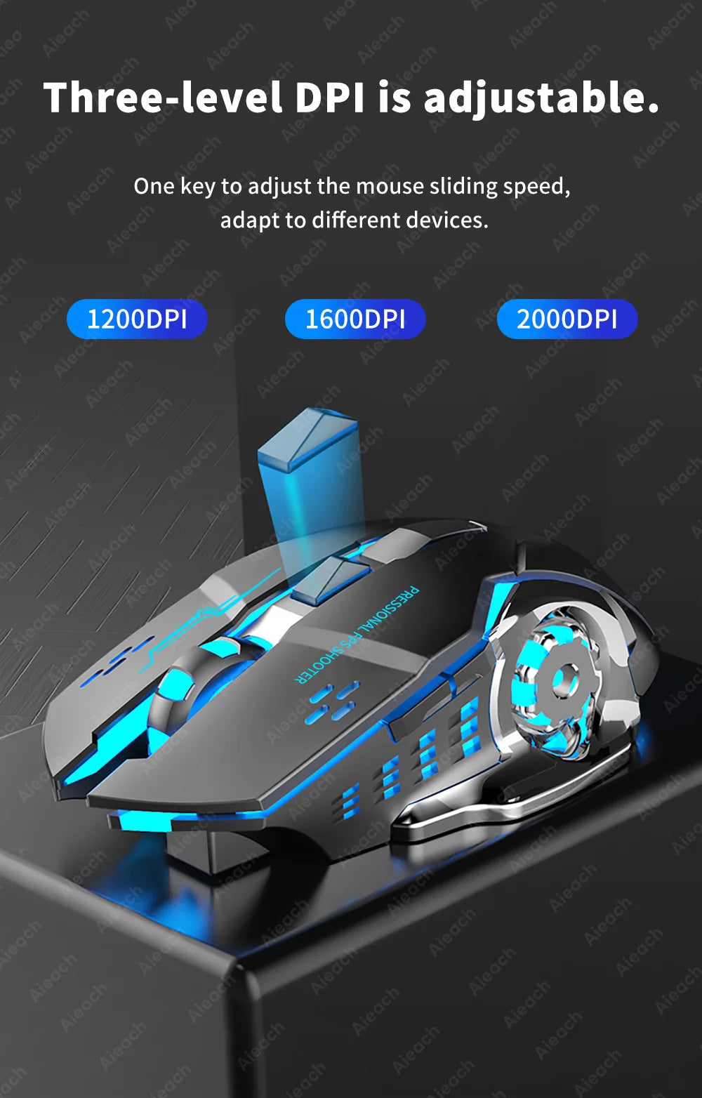Souris Gaming "Obsidian" - Triple Mode & RGB