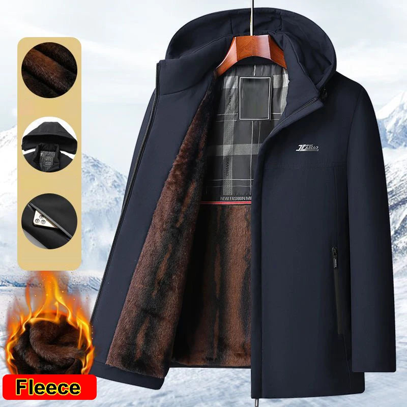 Parka Homme Chaude Capuche Poches Hiver
