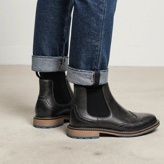 Chelsea Boots Men Casual Brand Comfortable 2026 Fashion Leather Boots